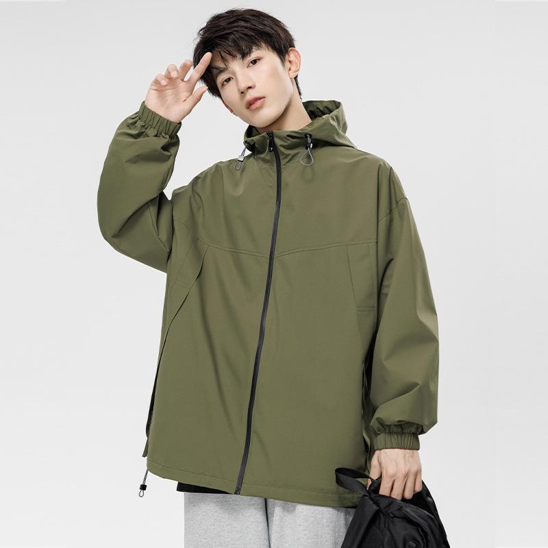Spring and Autumn New Men's Korean Pure Color Light Plate Hooded Jacket Assault Clothes Fashionable Couples All-matching Outer