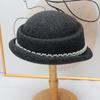 Hepburn style wool beret women's autumn and winter new retro versatile styling top hat showing the face small crimping basin hat