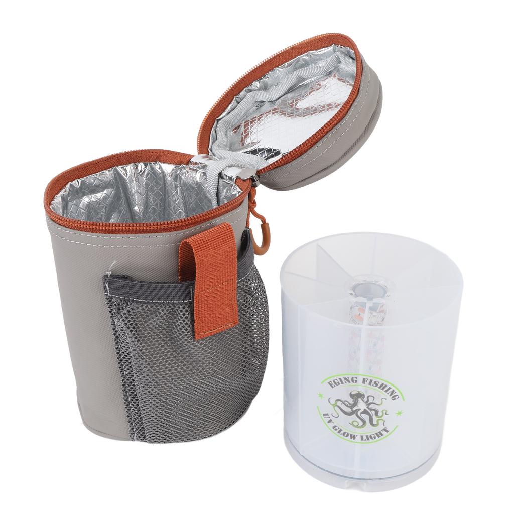 UV Squid Jig Fill Light Type C Female Power Port Fishing Bag with Glow Light for Hard Bait Soft Bait Grey