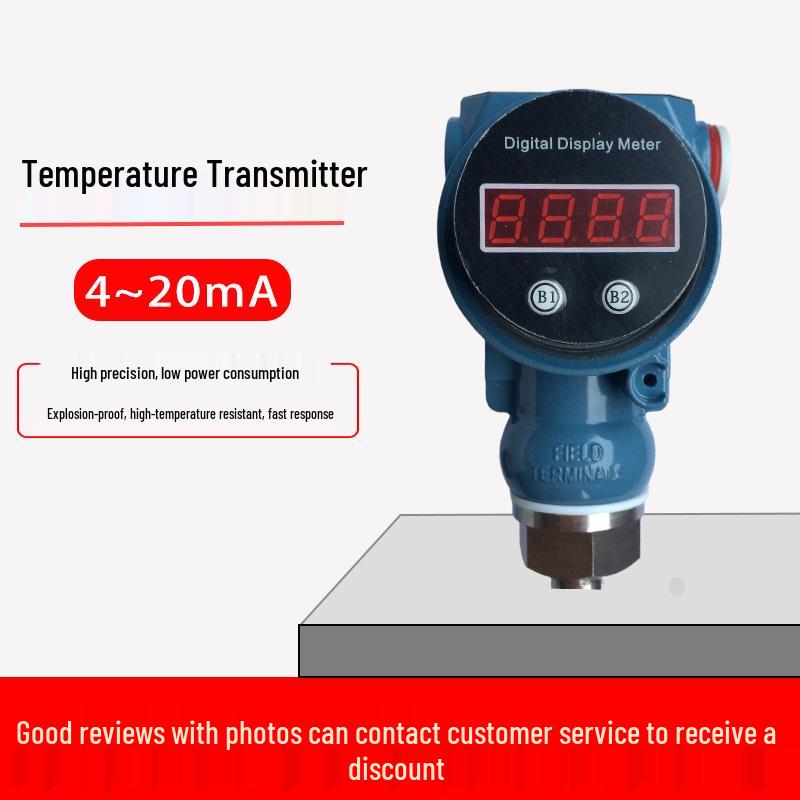 PT100/K Type Thermocouple Temperature Transmitter 4-20mA Pipeline Measurement