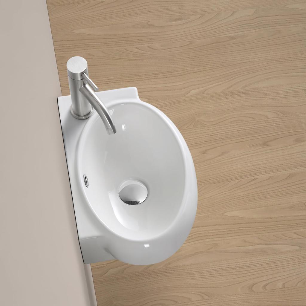 Trap Drainage Set Hand Wash Basin Stylish Hand Wash Bowl Wall Mounted Hand Wash Basin Compact Small Wash Bowl Mini Type Wash Basin Wall Mounted