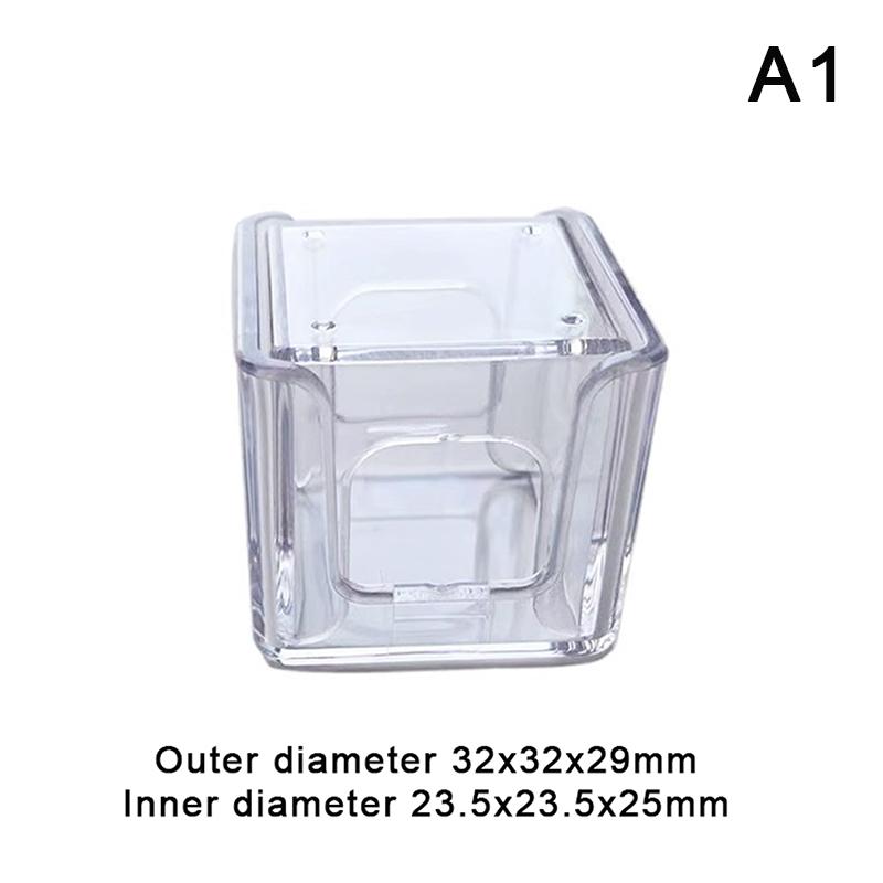 

1 шт. Прозрачная акриловая коробка для защиты мела для бильярда, защита от загрязнений, влагостойкая, одинарная/двойная коробка для хранения шоколадного порошка 32*32*29mm