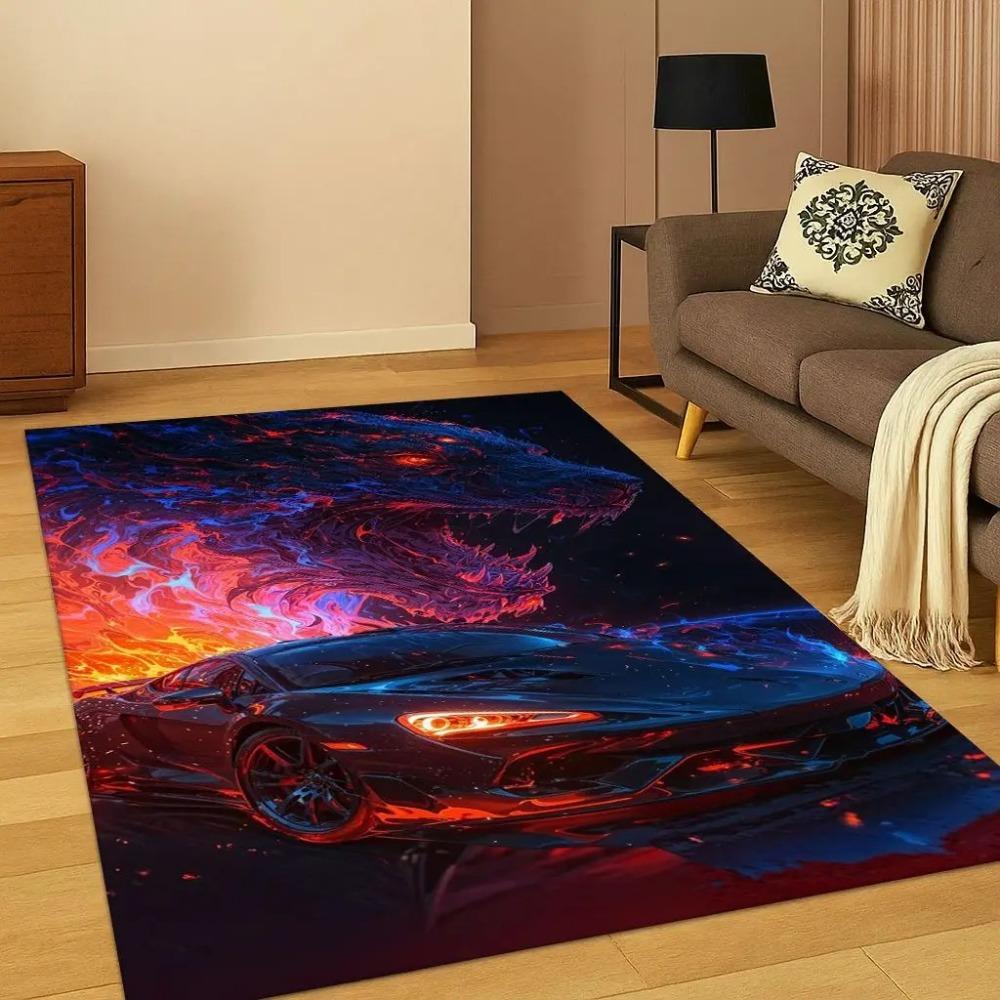 Sports Car Racing Car Carpet Rug for Playroom Living Room Bedroom Home  Kitchen Doormat Decor Carpets for Living Room Carpets