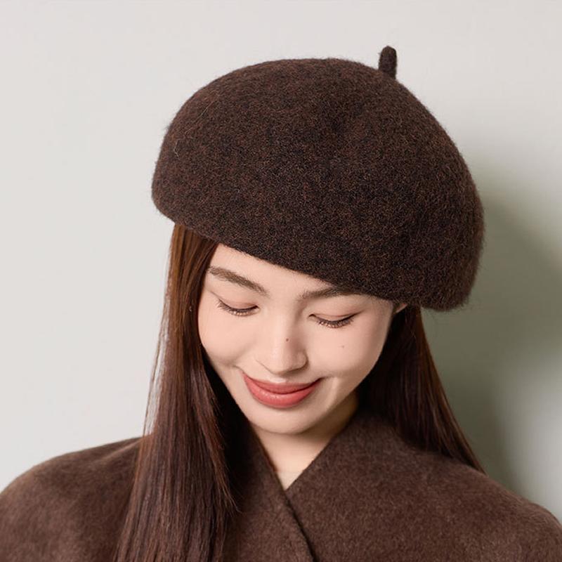 Kaschmir Baskenmütze Damen Herbst Winter Warme Strickmütze Malermütze