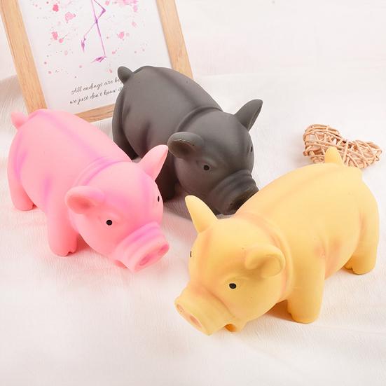 Quiekendes Ferkel Hundespielzeug Latex Schwein Hund Kauspielzeug Reinigt Zähne Interaktives Hund Wurfspielzeug für Welpen Zahnen Fangen Beißen