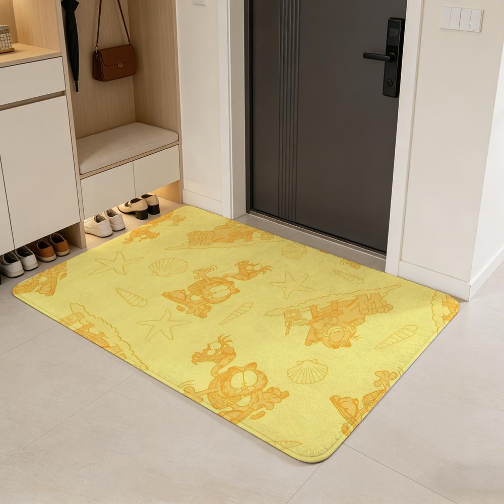 

Anime G-Garfield Floor Mat Flannel Door Mat Non-Slip Absorbent Washable Indoor Home Rug 40x60cm