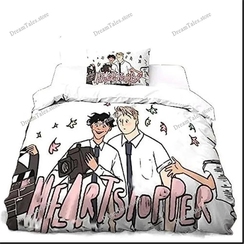 Cartoon Duvet Cover TV Heartstopper Pillowcase Bedding Set Adult Boys Girls Bedroom Decoration Children Gift Single Double Siz74