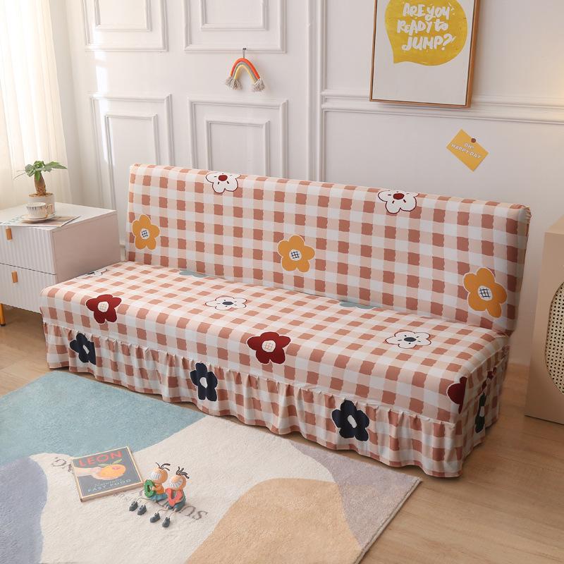 Universal Anti-slip All-Season Skirted Sofa Bed Cover for Armless and Foldable Sofas