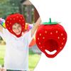 Red Plush Strawberry Hat Sweet Style Novelty Strawberry Cap Strawberry Headgear  Photography Props