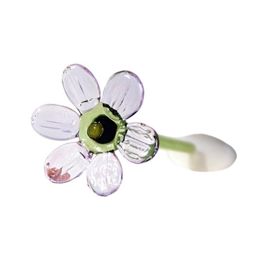 Mini Glas Blumen Dekoration Handgeblasen Kunstkristall Pflanzen Kleine Blumenvase Schmuckstück für Muttertag Geburtstagsgeschenke