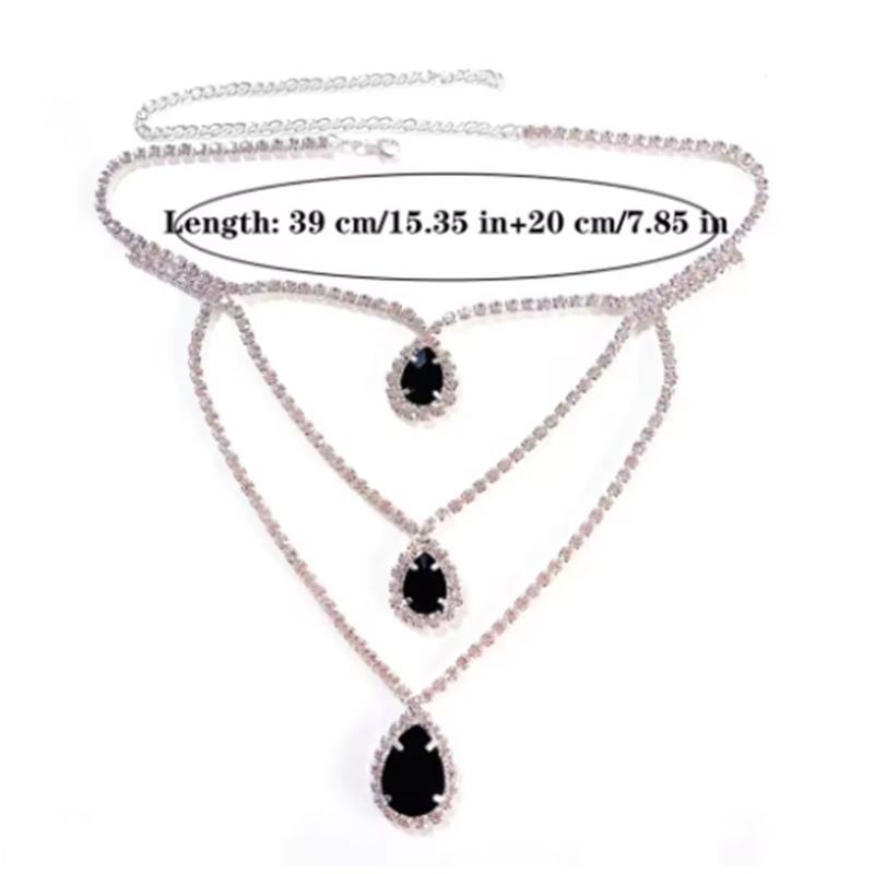Elegant Necklace Thick Chain Necklace Crystal Water Drop Necklace Pendant Necklace Perfect for Stylish Women Present