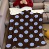 Braun Blaue Punkte Flanelldecke Warm Weich Halloween Weihnachten Sofa Warm Gemütlich Dekorative Deko Geschenk für Alle Jahreszeiten