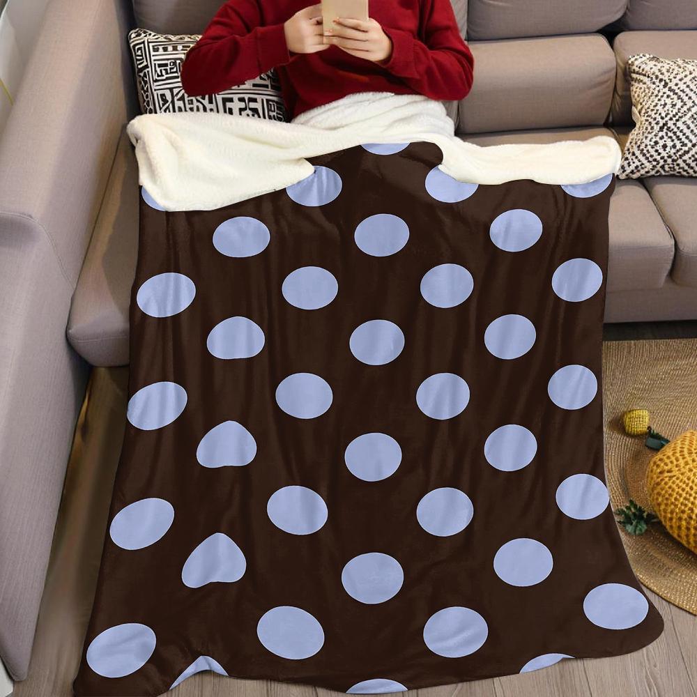 Braun Blaue Punkte Flanelldecke Warm Weich Halloween Weihnachten Sofa Warm Gemütlich Dekorative Deko Geschenk für Alle Jahreszeiten