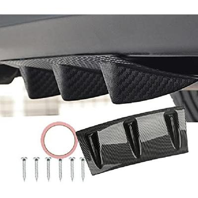 Universal Car Spoiler, Rear Bumper Lip Diffuser Spoilers Car Chassis Black Shark Fin 3/5/7 Wing Spoiler Kit, ABS Carbon Fiber Style (Carbon Fiber