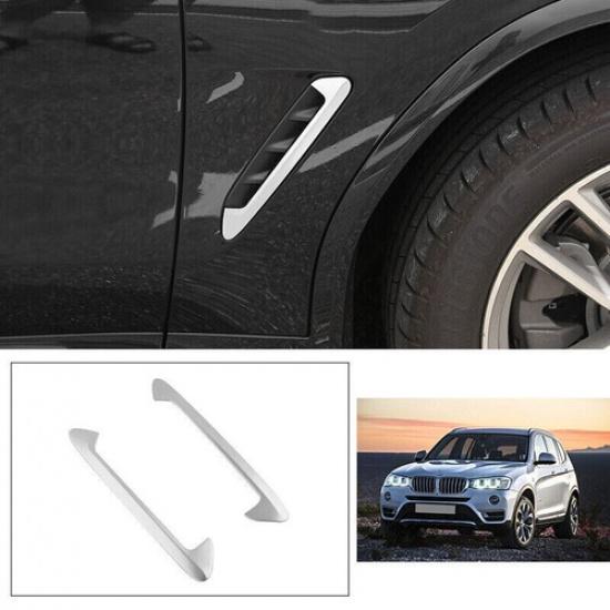 For BMW X3 G01 2018- Chrome 2PCS Side Fender Air Vent Outlet Cover Trim