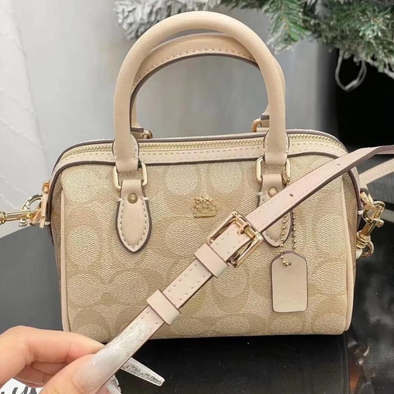 Coach Rowan 2025 Classic Monogram Boston Mini Crossbody Handbag