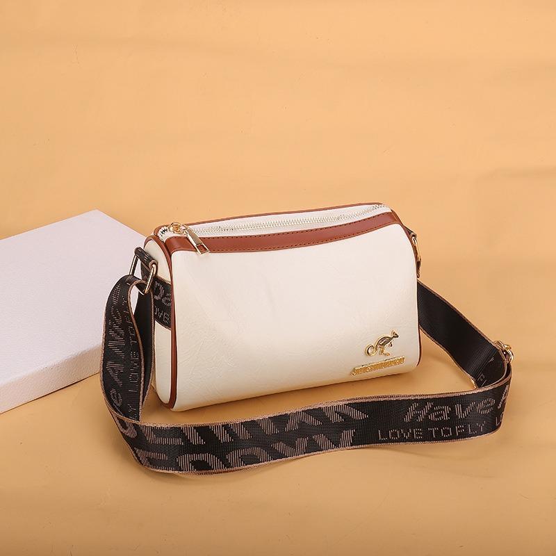 Premium textured messenger bag fashionable and simple contrasting color women's bag trendy retro casual shoulder bag