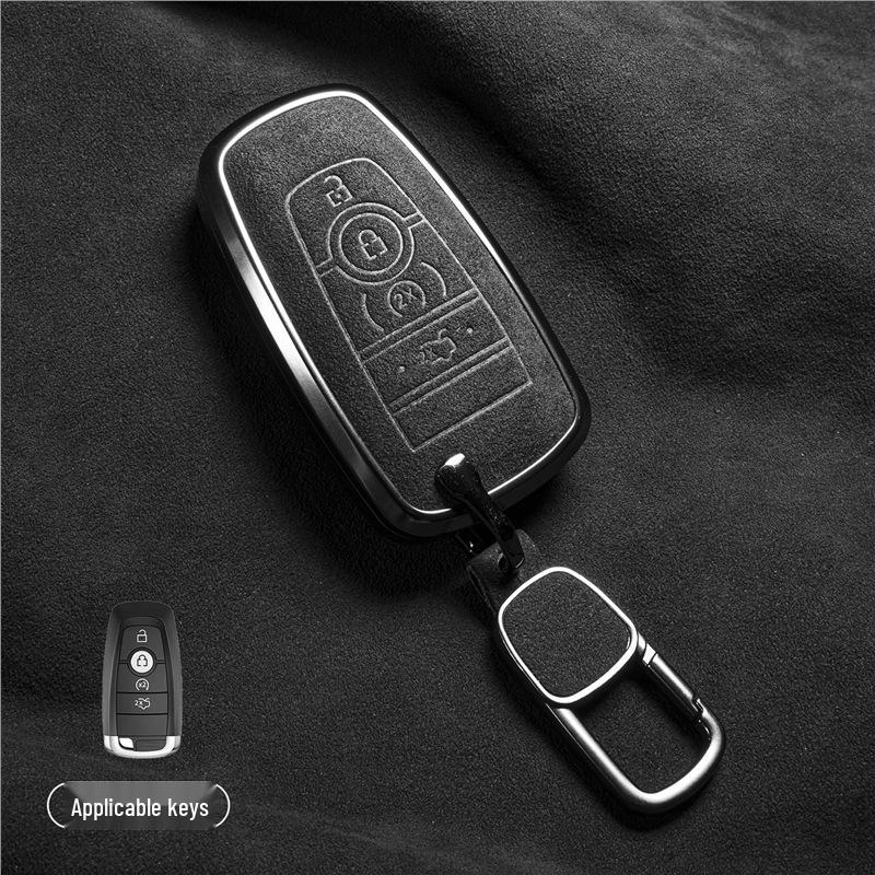 Luxury Suede Key Covers for Ford Explorer ST, Escape, Edge, 4WD, Mondeo, and EVOS