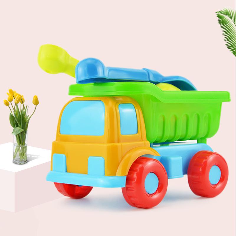 Children's Beach Sand Toy Set: Shovels, Buckets, and Toy Car for Seaside Fun