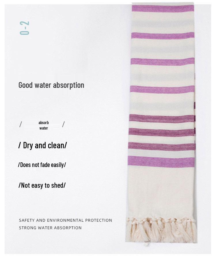 Extra Large Striped Tassel Turkish Bath & Beach Towel Shawl