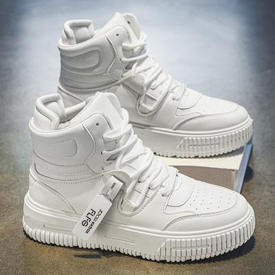 Women's White High Top Sneakers for Men Leather Sports Shoes for Women Sneakers Winter Men's Platform Shoes With Thick Soles