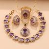 Brazil Italy Elegant Women Luxury Wedding Jewelry Sets  Gold Plated Earrings Necklace Pendant Ring Bracelet For Women Gift