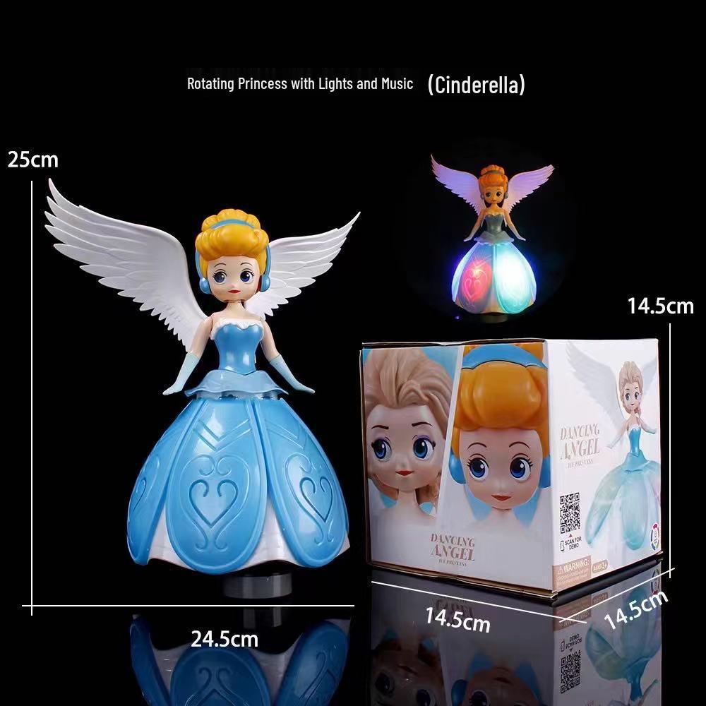 Electric Rotating Light-Up Princess: Snow White, Elsa with Wings, Sophia & Cinderella