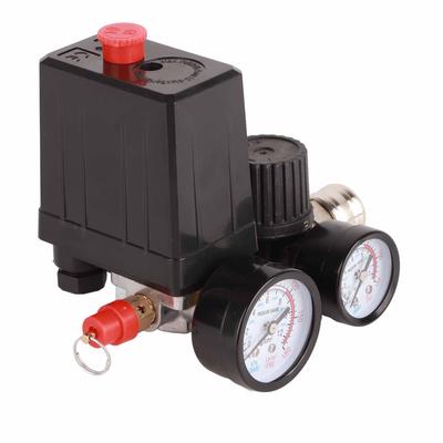 Luftkompressorventil Druckregelschalter Luftkompressor Druckschalter 1/4in 4 Löcher Reglerregelventil 90‑120PSI