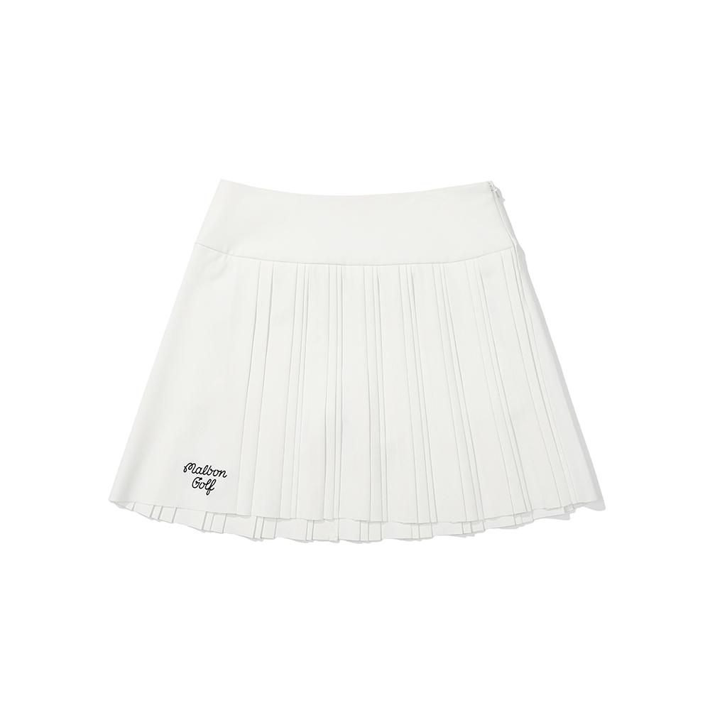 MALBON GOLF Autumn Classic Pleated Skirt Off White (Woman)