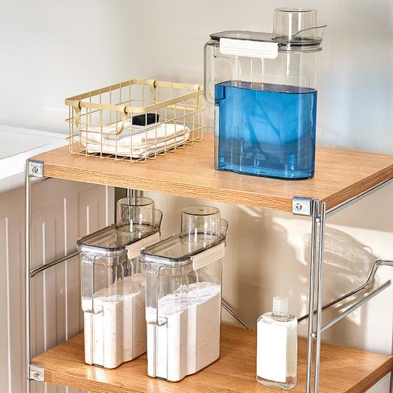 Yousheng Sealed Laundry Detergent Jar Transparent Storage Bottle Detergent Powder Box Prevents Dampness for Laundry Room Bathroom