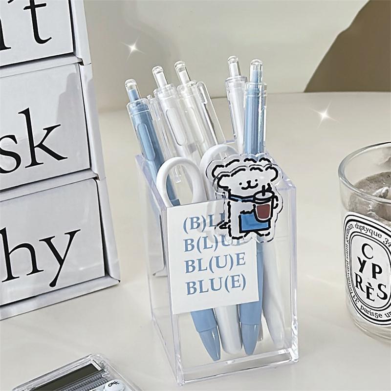 

Креативный, милый, большой емкости, держатель для ручек, многофункциональный органайзер для канцелярских принадлежностей, простая прозрачная подставка для ручек