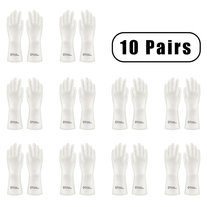 10 Pairs Of Pvc Cleaning Gloves Waterproof Wear-resistant Non-slip Latex Material Housework Laundry Washing Dishes Kitchen