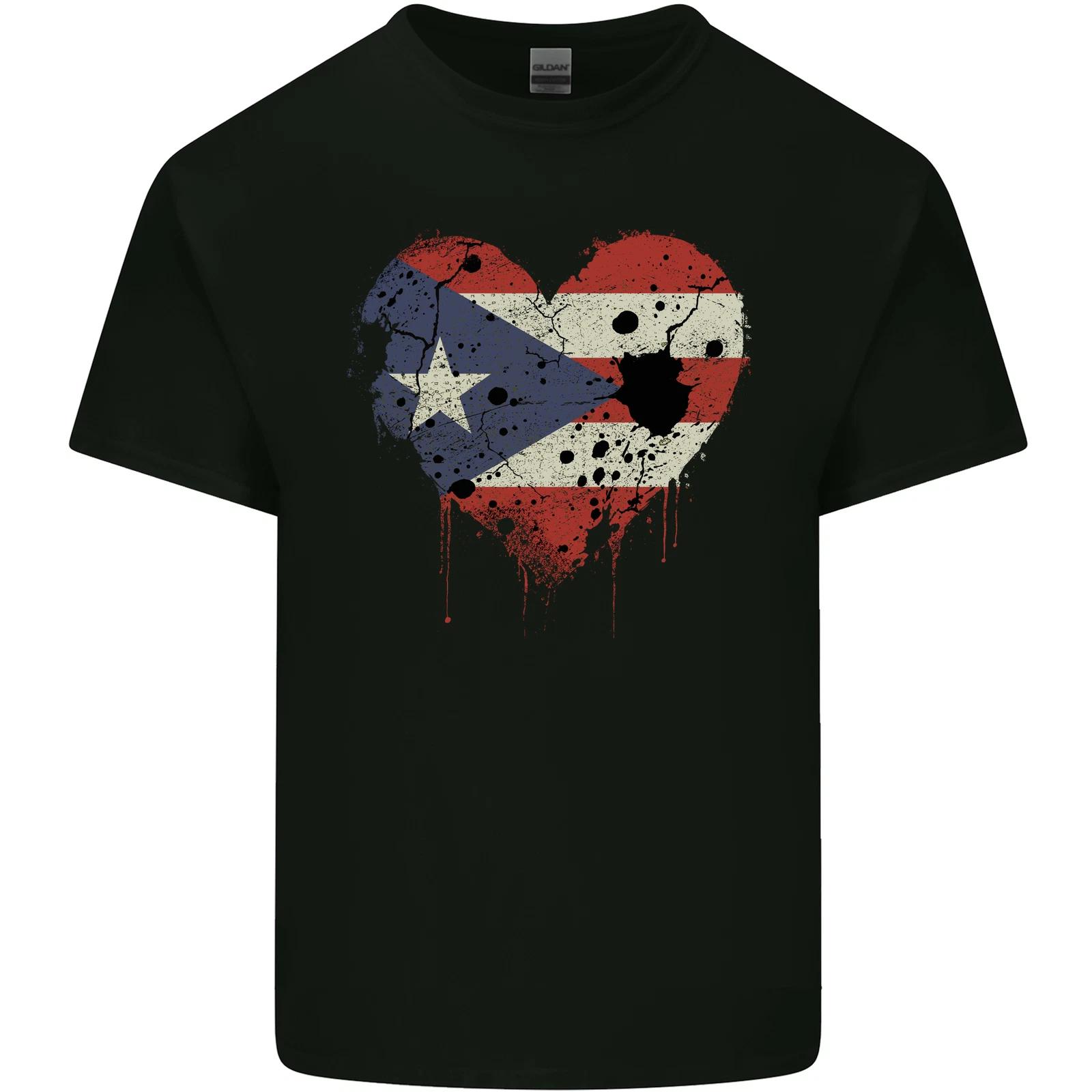 

Love Flag Puerto Rico Football Kids T-Shirt Childrens S