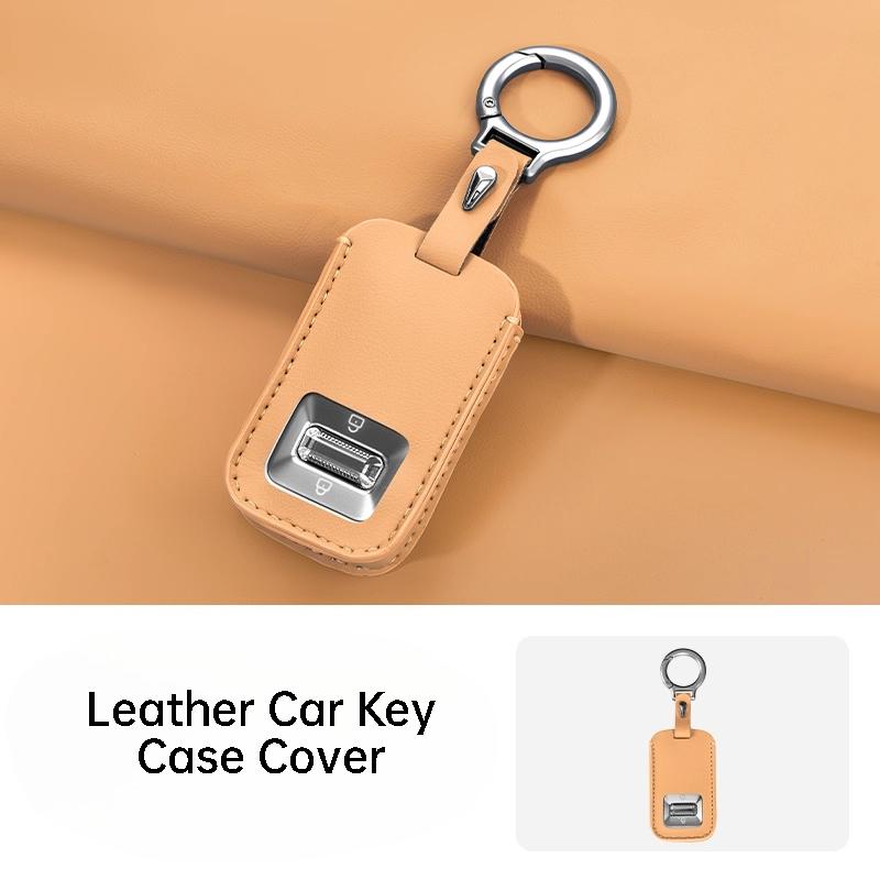Leather Car Key Case Cover For Zeekr 9X Key Fob Cover Protective Shell Key Buckle Interior Decoration Accessories
