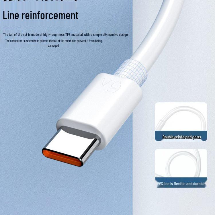 Fast Type-C Data Cable for Huawei, Oppo, Honor, Vivo, Xiaomi - TypeC6A Compatible