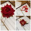 Retro Chinese Style Hair Stick Tassel Pearl Hanfu Hairpin Elegant Red Flower Hair Clip  Girls