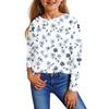 Barne Langermet Topper Casual Trykk T-skjorte Rund Hals Pullover Bluse