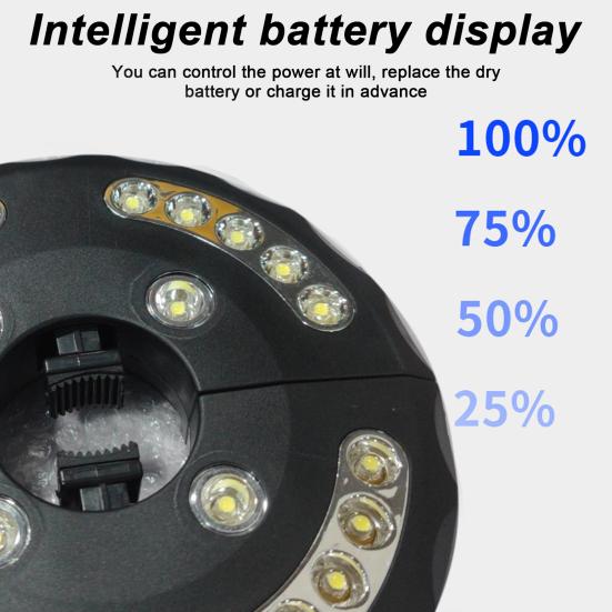 Patio Umbrella Lamp Power Display Super Bright Type-C Rechargeable Camping Tent Lamp Outdoor Garden Yard Patio Parasol Umbrella Pole LED Light