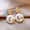 Fashion Korean Women Retro Purple Drip Glaze Earrings Women for Delicate Earrings Luxury Couple Engagement Jewelry Gift