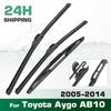 Dla Toyota Aygo AB10 2005-2014 2006 2007 2008 Wycieraczka Przednia i Tylna Pióra Wycieraczek Szyba Przednia Szyba Okno Szczotki 26"+26"+12
