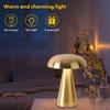 Retro Mushroom Table Lamp USB Rechargeable LED Night Light 3 Light Colors Adjustable Touch Control Reading Lamp for Home Decor