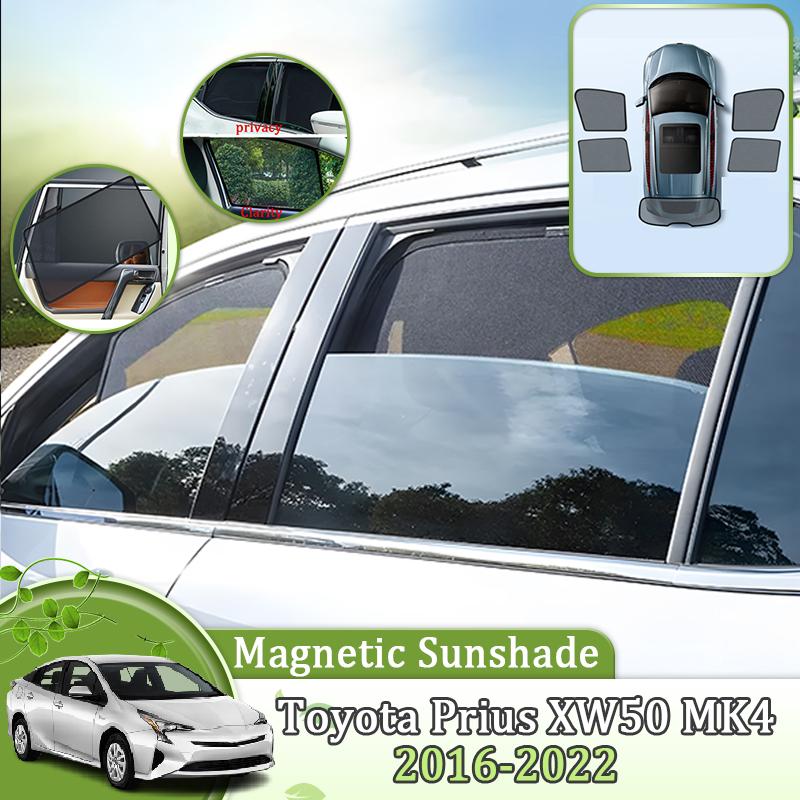 Magnetic Car Mesh Sunshades For Toyota Prius XW50 MK4 2016-  Window Anti-UV Light Blocking Privacy Sunscreen Accessories