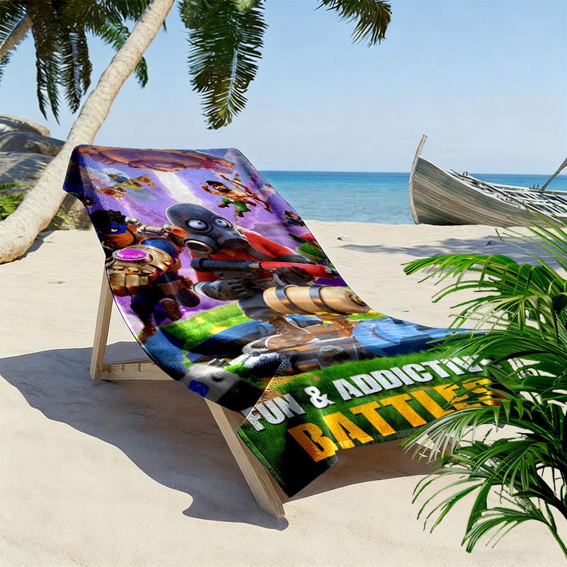 Real-time combat theme 2D Flat Print Beach Towel, Large Soft Quick Dry Towel for Beach Camping SwimmingXSTJ0915493