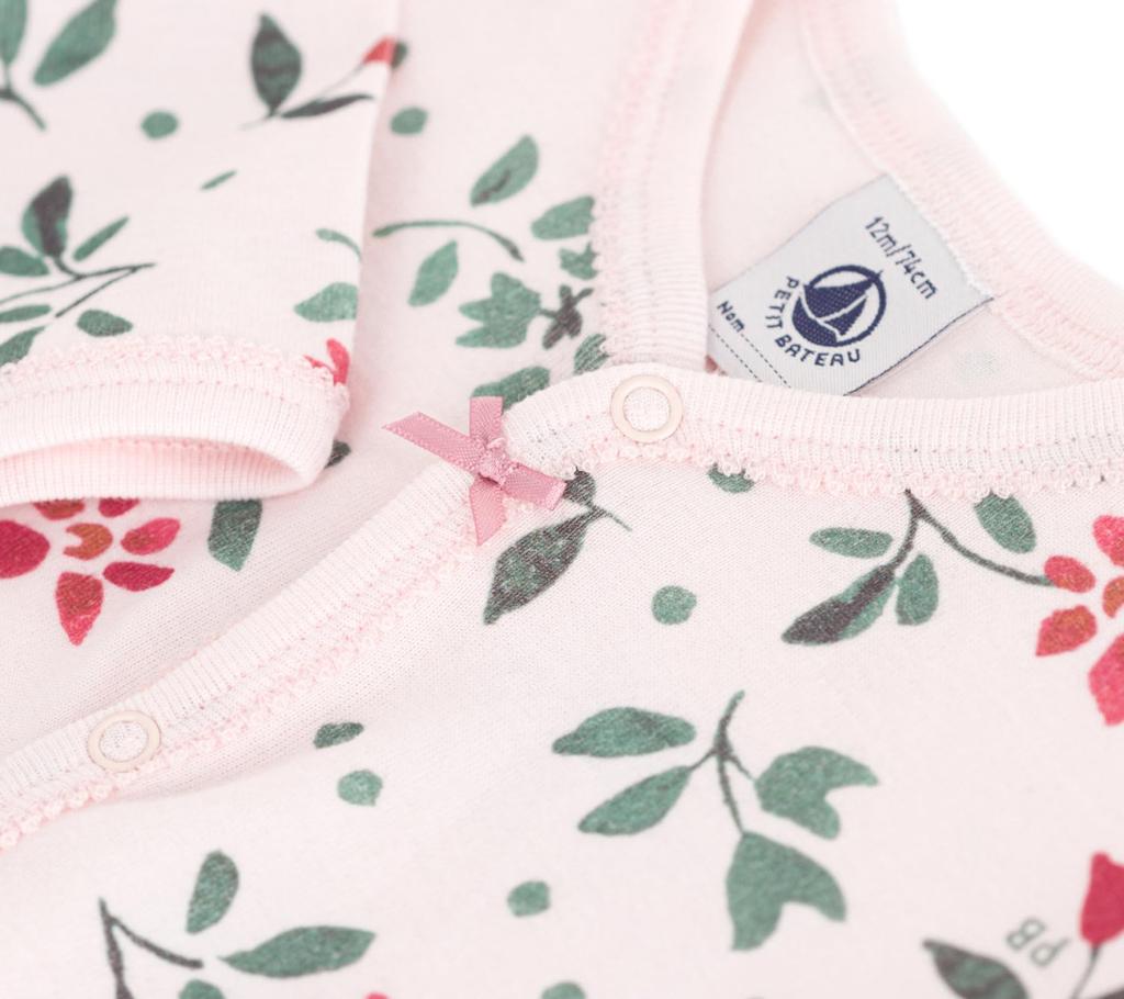 Footless Romper A0CSR Light 6 Months 67cm [Petit Bateau] Pink/Multicolor