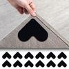 8/10/12Pcs Heart Shape Rug Gripper Double Sided Non-Slip Rug Pads Sticker, Washable And Reusable Rugs Corner Tape