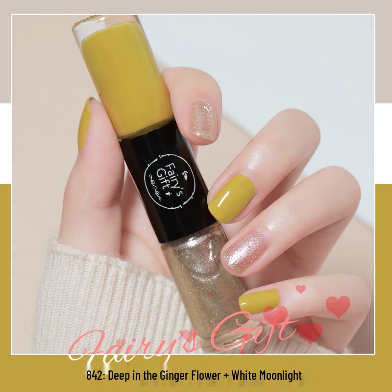 Two-Color Quick-Drying Nail Polish with Large Glitter