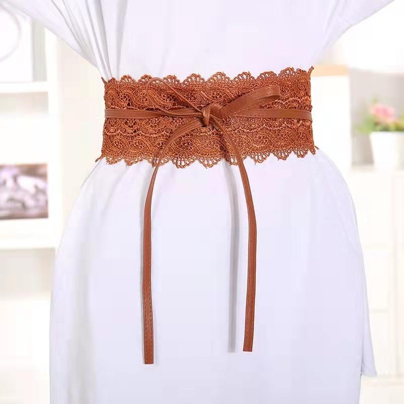 European and American Women's Multi-color Dress Wide Waist Seal Lace Decorative Strap Belt Women's Belt