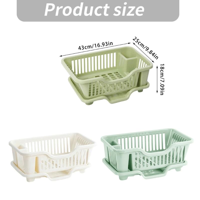 Upgrades Thickened Plastic Bowls Drying Rack for Campers with Removable Water Collector & Not Slip Feet for Plates Bowls