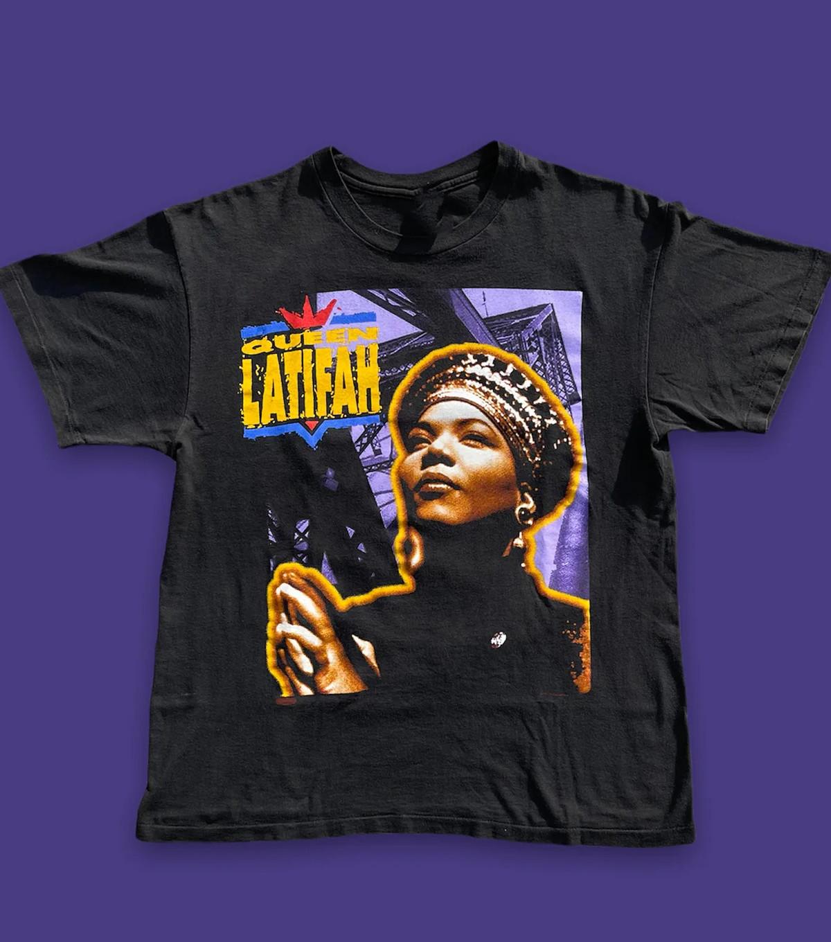 vtg Queen Latifah black T-shirt All sizes 1F1389 XXXXL