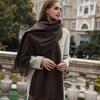 Womens Wool Blend Scarf Winter Warm Shawl Soft Solid Color Knit Wrap With Fringe Korean Style